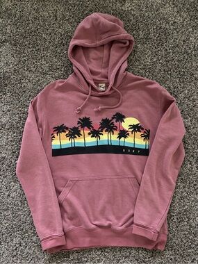 Roxy Mauve Pink Palm Tree Graphic Hoodie